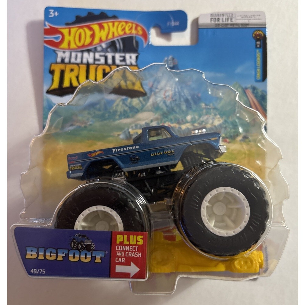 Hot Wheels 2022 Monster Trucks #9 Bigfoot Blue Ford 4x4 HHN73 1:64 Scale